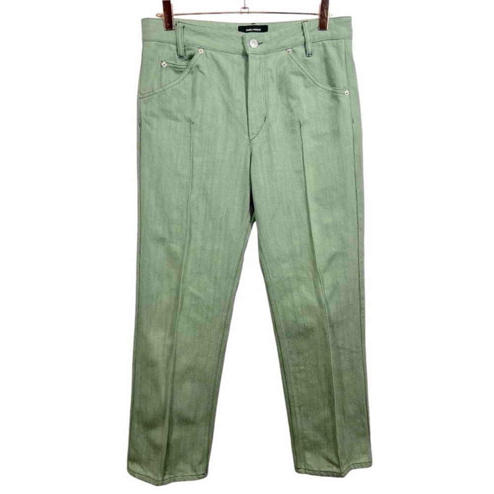 Isabel Marant Pleated Front Denim Trouser Jeans Green Size FR38/6 European